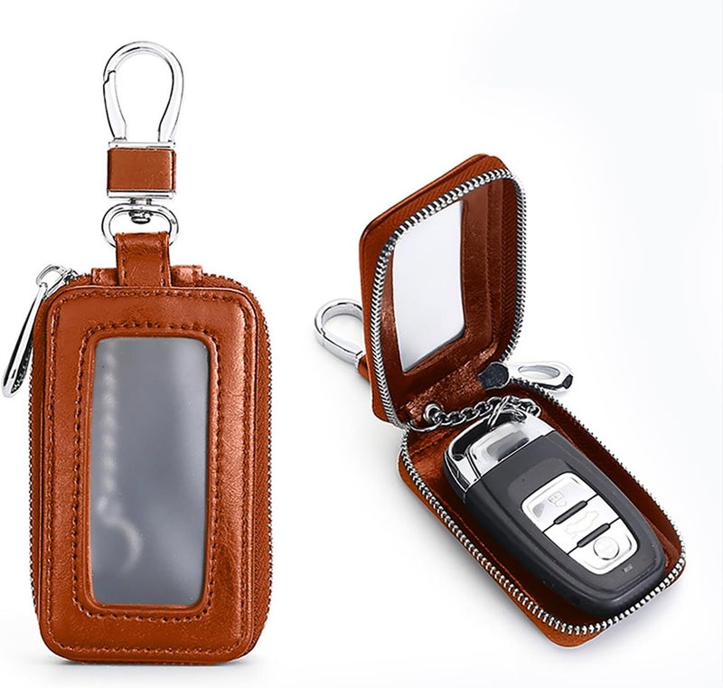 vvag Premium Car Key Fob Case Genuine Leather Car Smart Key fob Holder Car Remote Keychain Bag Universal - Image 5